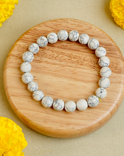Howlite Healing Bracelet for Calm Mind, Stress Relief & Emotional Balance