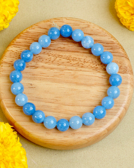 Blue Jade Stone Bracelet for Peace, Emotional Balance & Positive Energy