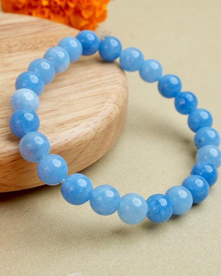 Blue Jade Stone Bracelet for Peace, Emotional Balance & Positive Energy
