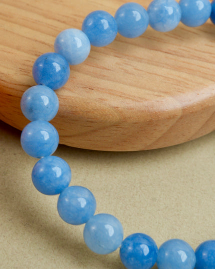 Blue Jade Stone Bracelet for Peace, Emotional Balance & Positive Energy