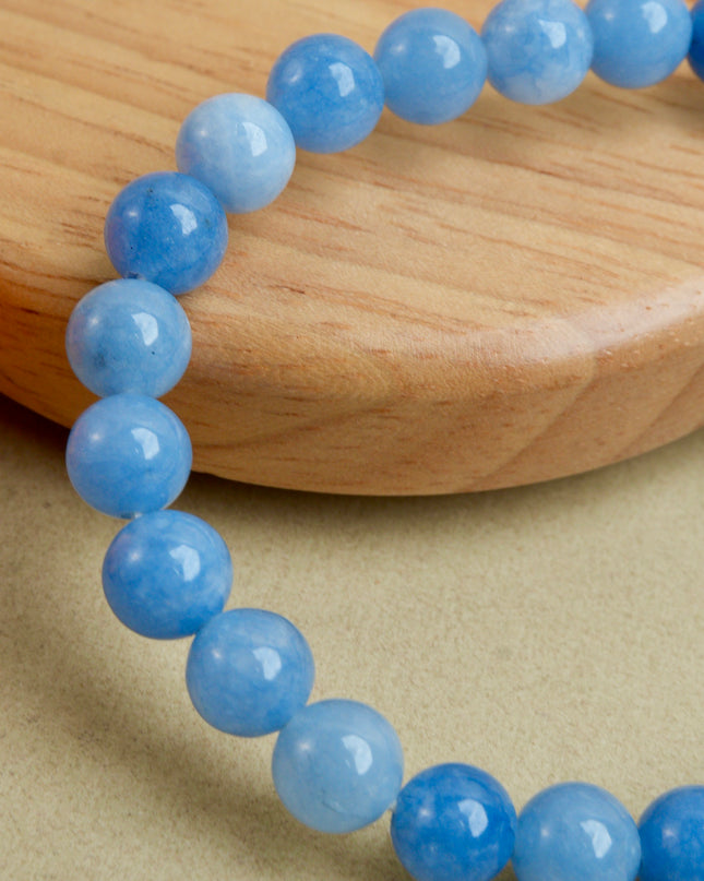 Blue Jade Stone Bracelet for Peace, Emotional Balance & Positive Energy