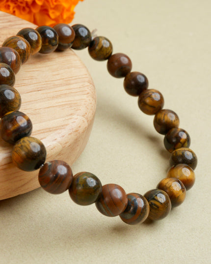Tiger Eye Bracelet | Natural Tiger Eye Crystal Bracelet for Confidence & Focus