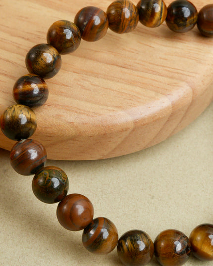 Tiger Eye Bracelet | Natural Tiger Eye Crystal Bracelet for Confidence & Focus
