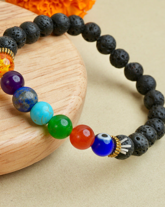 Seven Chakra Bracelet | Natural Crystal Bracelet for Energy Balance & Focus