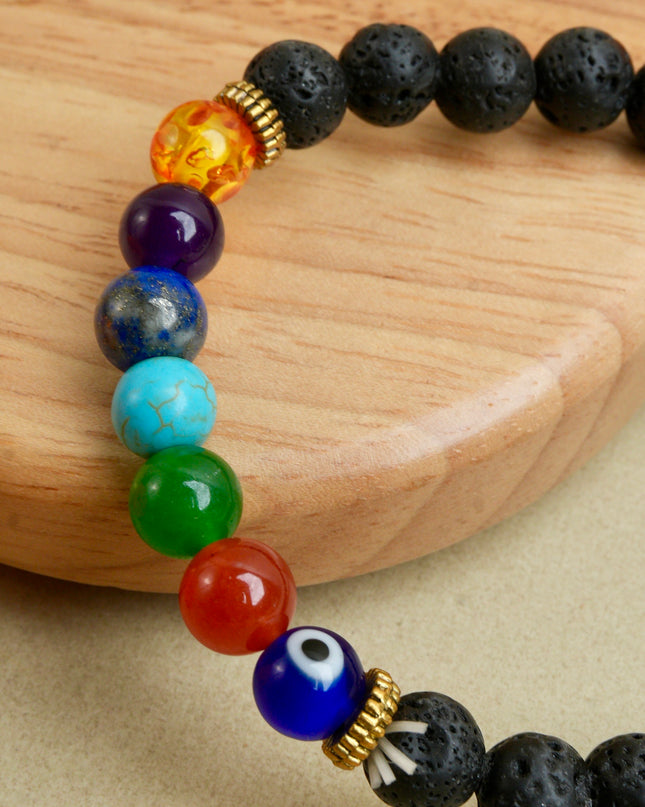 Seven Chakra Bracelet | Natural Crystal Bracelet for Energy Balance & Focus