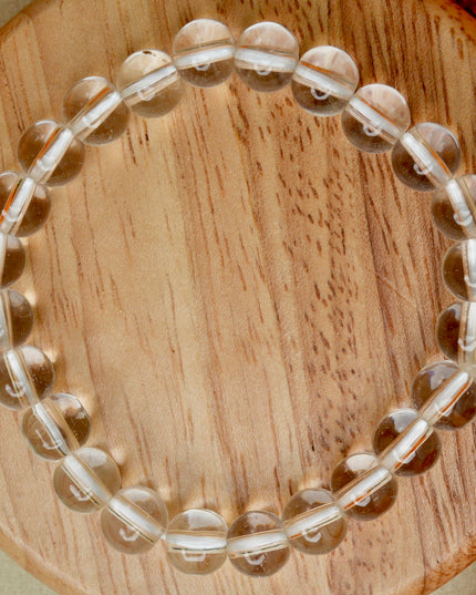 Clear Quartz Healing Bracelet for Energy Amplification, Clarity & Positive Vibes