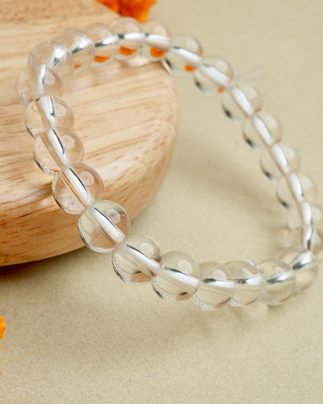 Clear Quartz Healing Bracelet for Energy Amplification, Clarity & Positive Vibes