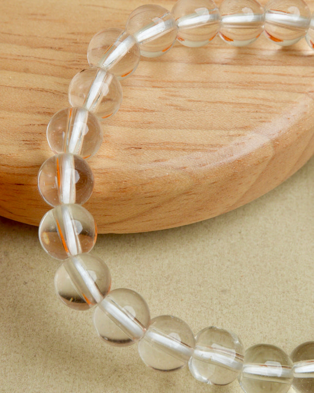 Clear Quartz Healing Bracelet for Energy Amplification, Clarity & Positive Vibes