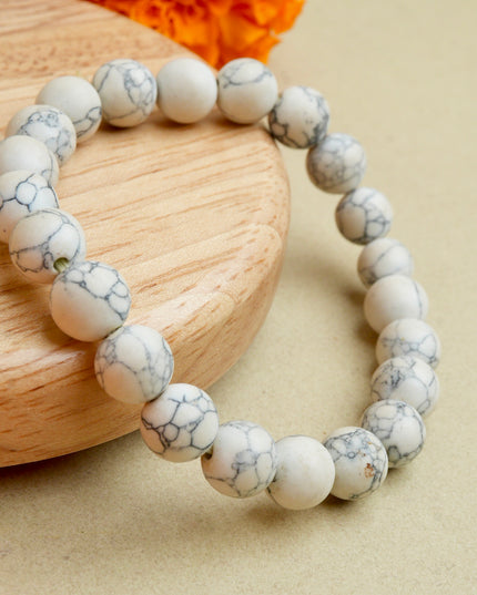 Howlite Healing Bracelet for Calm Mind, Stress Relief & Emotional Balance