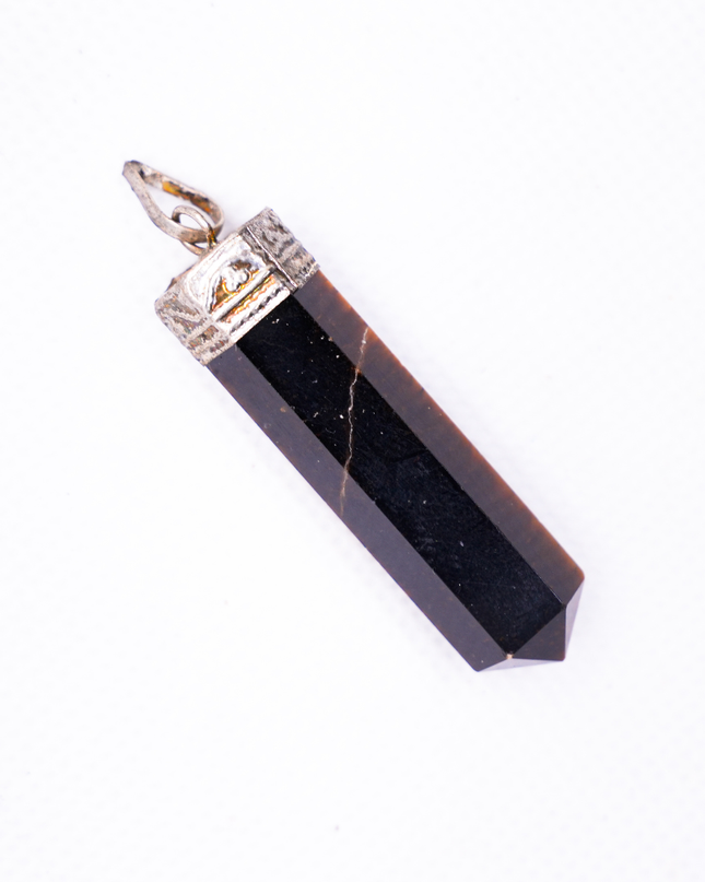 Natural Black Tourmaline Pendant – Protective Crystal Necklace