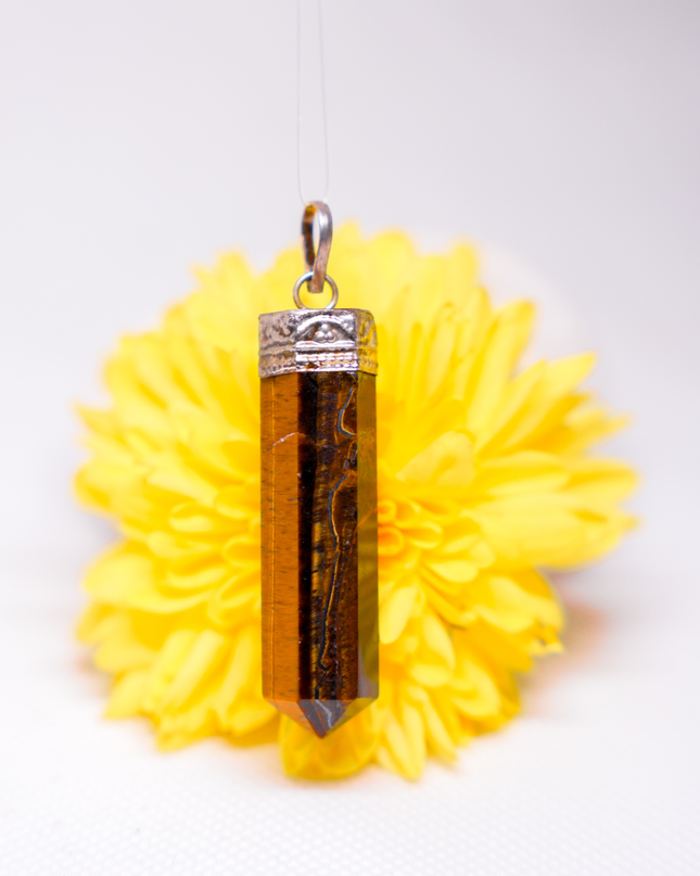 Natural Tiger Eye Pendant – Genuine Stone Necklace for Confidence & Focus