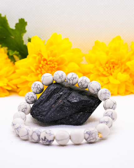 Howlite Healing Bracelet for Calm Mind, Stress Relief & Emotional Balance