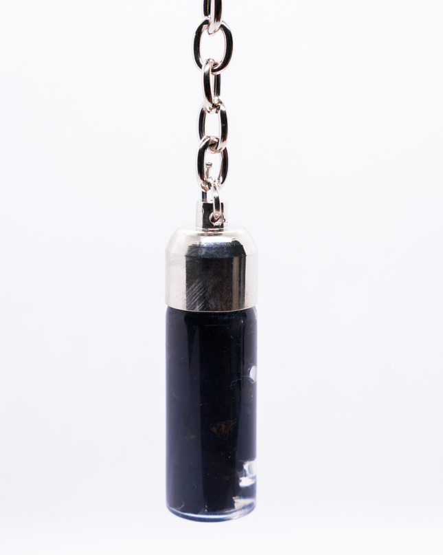 Natural Black Tourmaline Stone Keychain – Protective Crystal Accessory