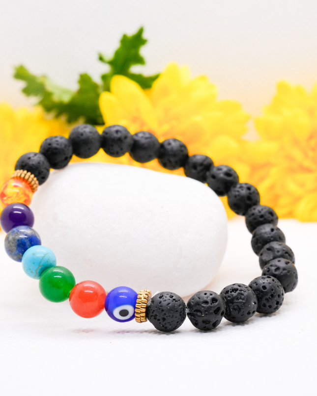 Seven Chakra Bracelet | Natural Crystal Bracelet for Energy Balance & Focus