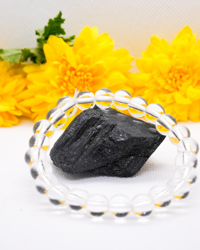 Clear Quartz Healing Bracelet for Energy Amplification, Clarity & Positive Vibes