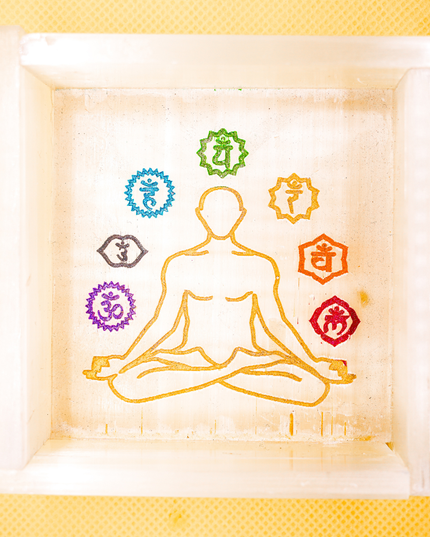 Selenite Seven Chakra Plate | Energy Cleansing & Healing Plate