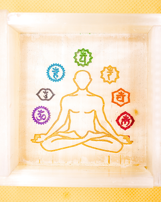 Selenite Seven Chakra Plate | Energy Cleansing & Healing Plate