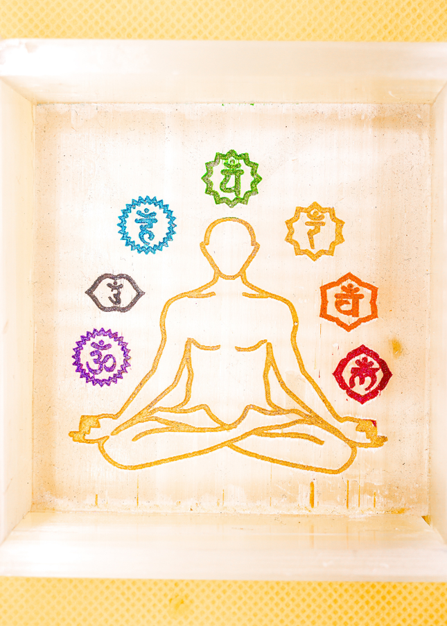 Selenite Seven Chakra Plate | Energy Cleansing & Healing Plate