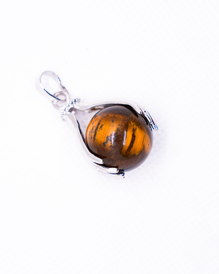 Natural Tiger Eye Stone Pendant – Handmade Crystal Necklace