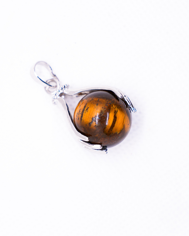 Natural Tiger Eye Stone Pendant – Handmade Crystal Necklace