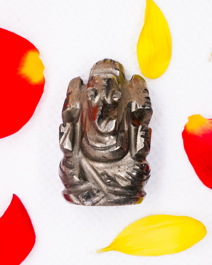 Pyrite Ganesha Idol 1 Inch – Natural Stone Ganpati for Wealth & Success