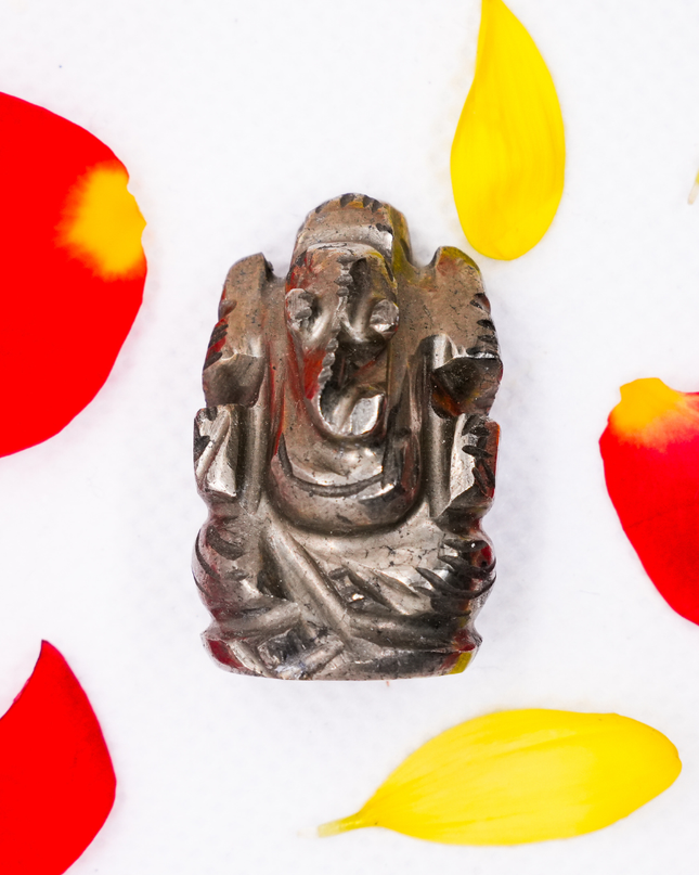 Pyrite Ganesha Idol 1 Inch – Natural Stone Ganpati for Wealth & Success